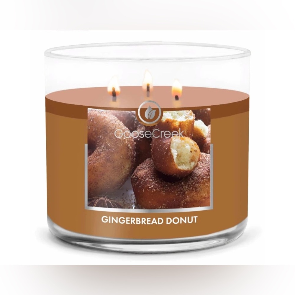 Goose Creek Gingerbread Donut 3-Wick Candle fried donut, spice, and vanilla NWT